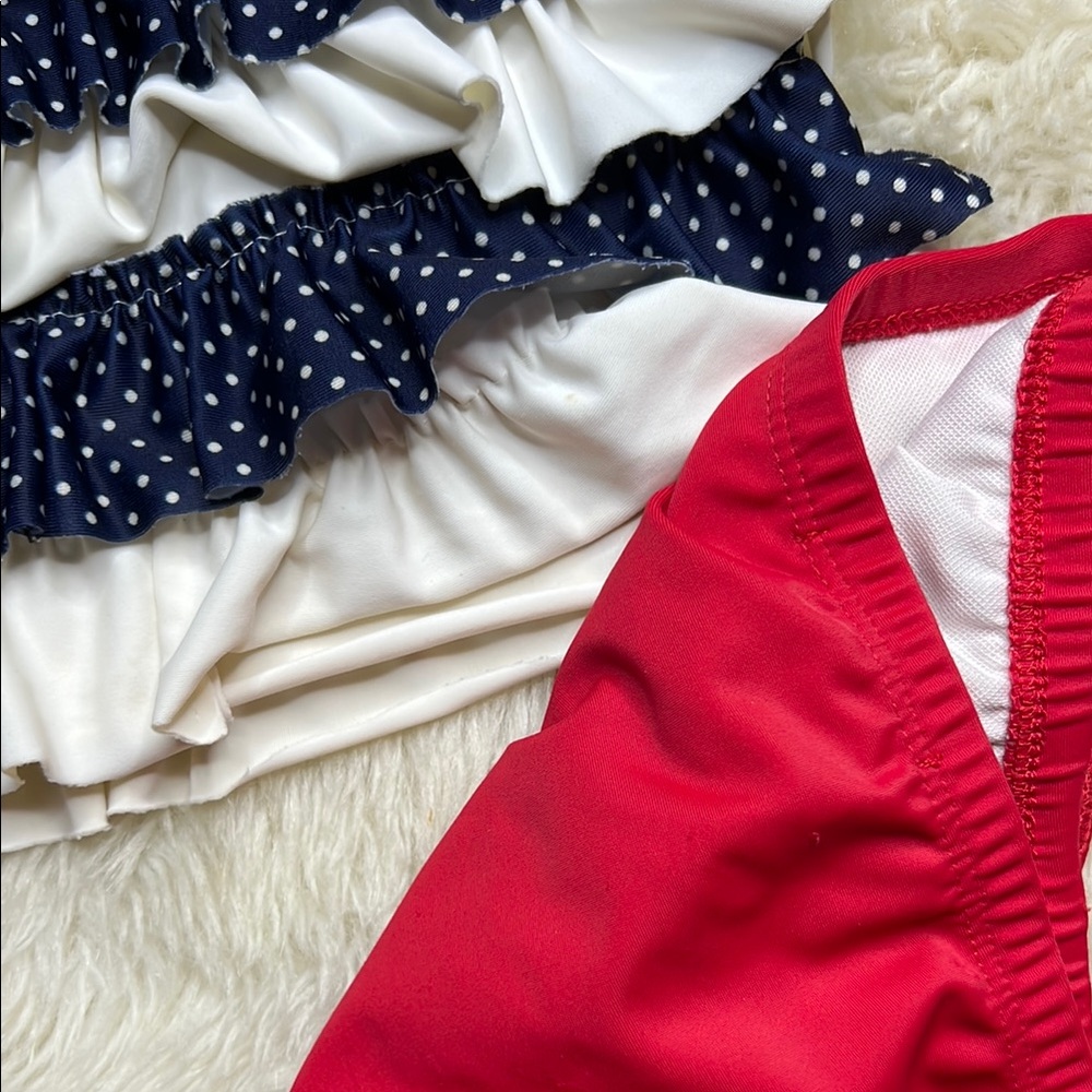 Isobella & Chloe Blue and Red Ruffle Bikini - Picture 4 of 10